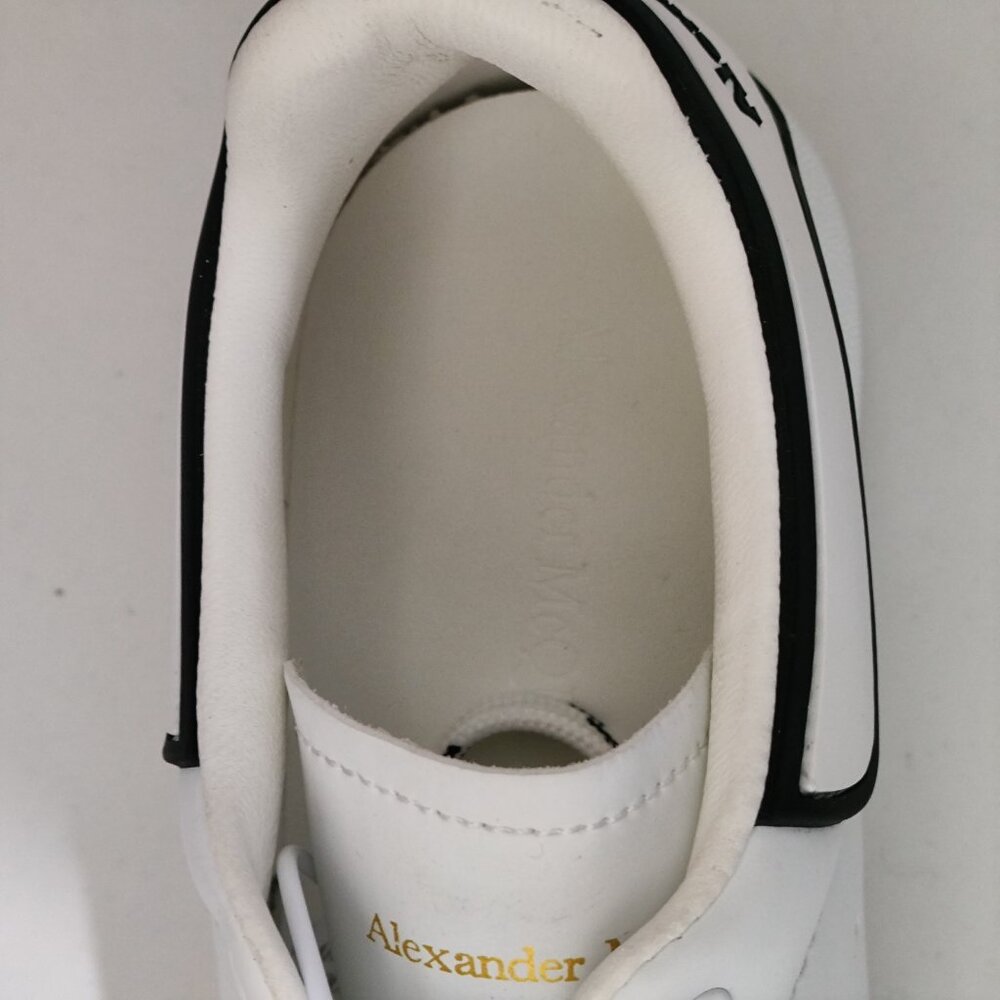 Alexander McQueen White Leather Low-Top Sneakers with Striped Laces - Picture 8 of 8